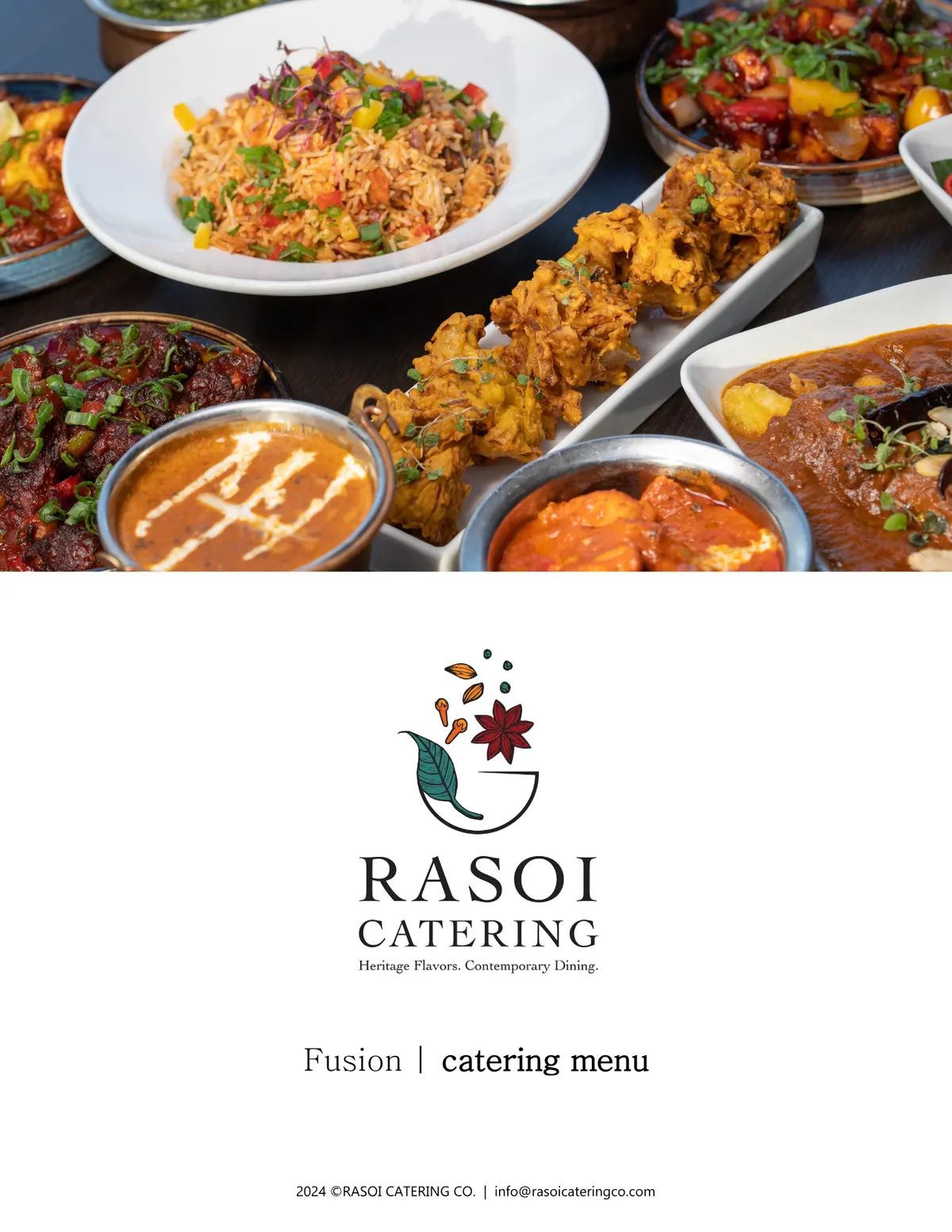 Fusion catering menu cover