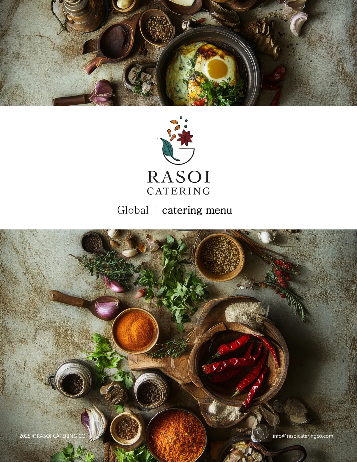 Global Cuisine catering menu cover