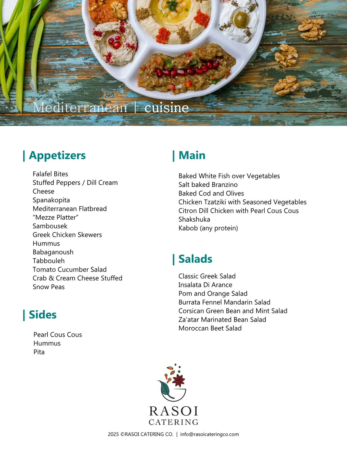 Global Cuisine menu page 2