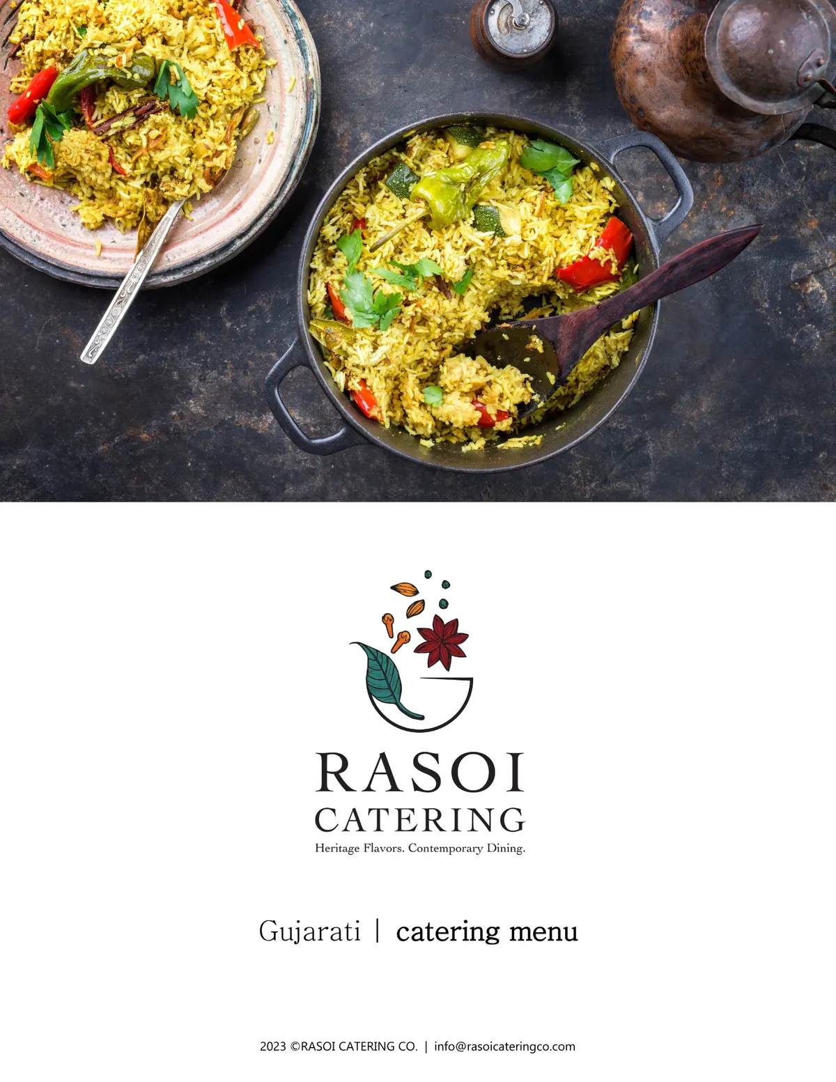 Gujarati catering menu cover