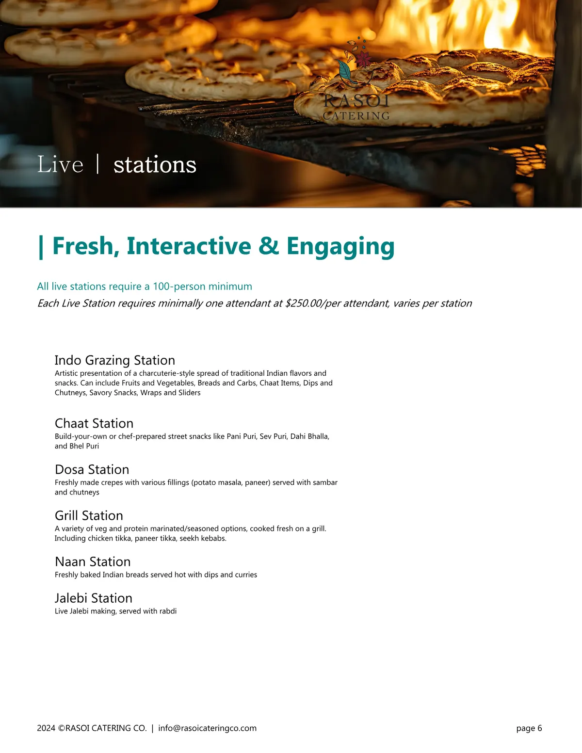 LIVE Stations catering menu cover