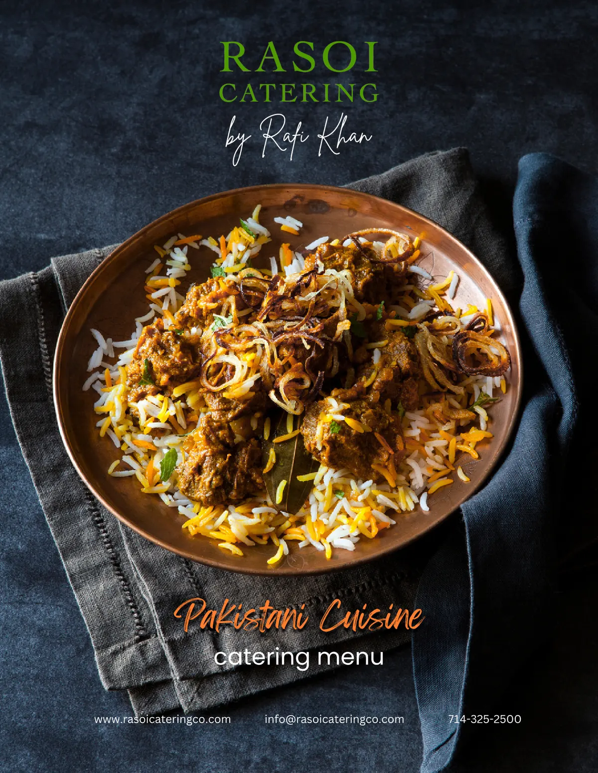 Pakistani catering menu cover